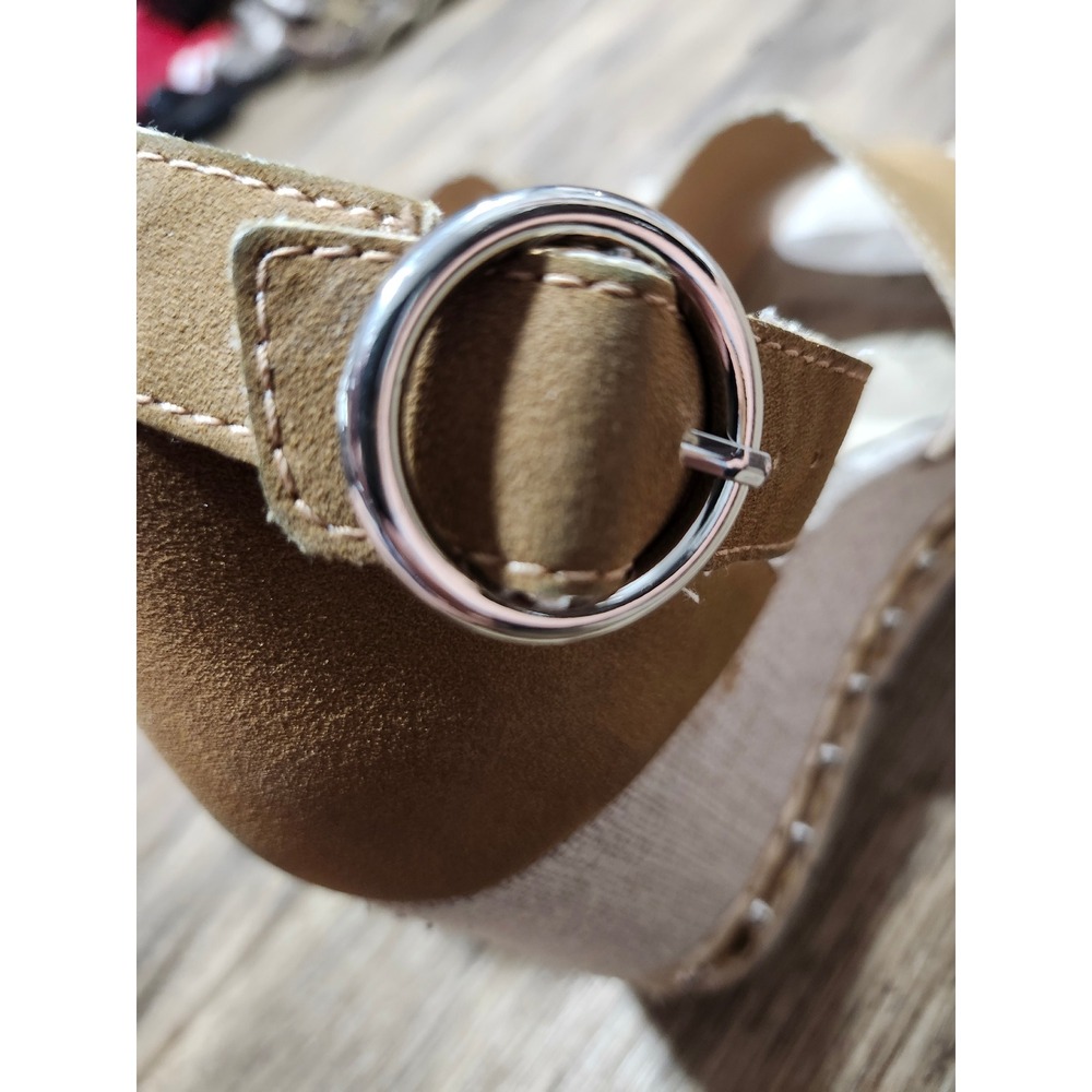 Dolce Vita Women Tan Brown Espadrille Wedge Sandals Studded Ankle Strap Sz 10 M - Picture 6 of 16
